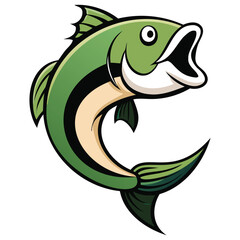 Obraz premium Creative Fish Mascot Character Logo Design