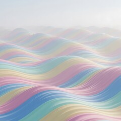 Abstract Pastel Wave Landscape with Soft Colors.