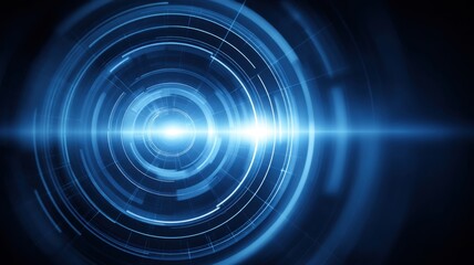 Abstract blue circular pattern with light effects.