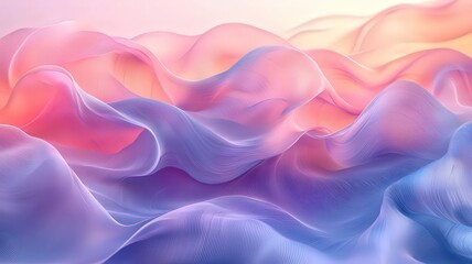 Obraz premium Soft, flowing pastel waves create a serene, dreamy lndscape, perfect for backgounds in wellness, beauty,or creative projects.