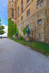 House of Hohenzollern, Germany - August30, 2025: architectural detail of House of Hohenzollern castle.