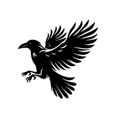 Crow 11 Vector Illustration | Dark Black Bird Silhouette Design