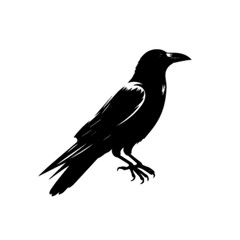 Crow 17 Vector Illustration | Dark Black Raven Silhouette Art