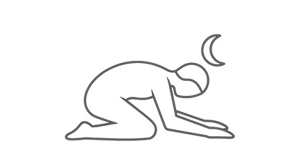 Isolated Person Prostrating