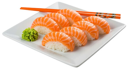 Isolated Salmon Sushi Set