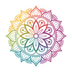 Simple mandala design for coloring. Mandala color full Drawing Design icons. Mandala pattern applied Thai style. © Shofikul islam