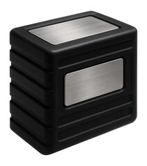 Obraz premium Rectangular rubber block with embedded steel plates for load distribution in construction machinery.