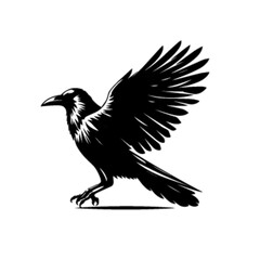 Obraz premium Crow 22 Vector Illustration | Black Raven Dark Bird Artwork