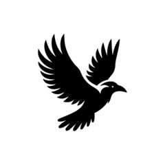 Fototapeta premium Crow 2 Vector Illustration | Black Raven Silhouette Design