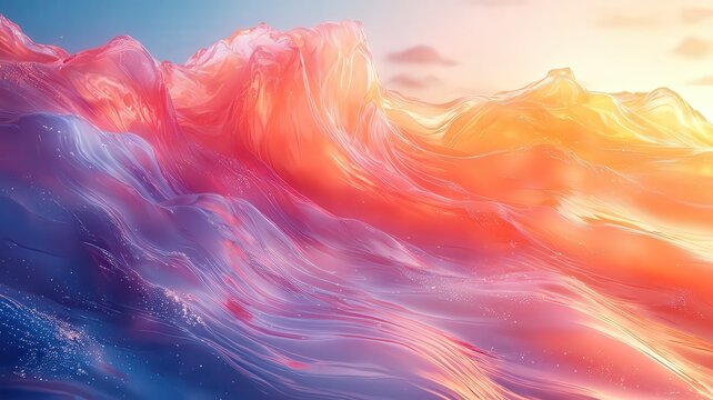 Vibrant abstract waves in shades of pink and orange,capturing the essence of mvement and tranquility, pefect for creative and insprational projects.