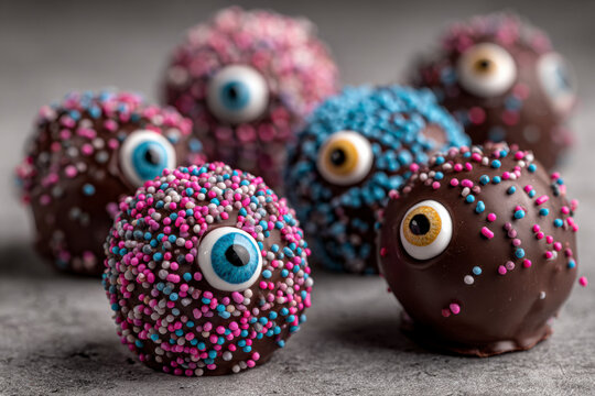 Eye-catching chocolate treats with colorful sprinkles, perfect for themed events and playful indulgence.