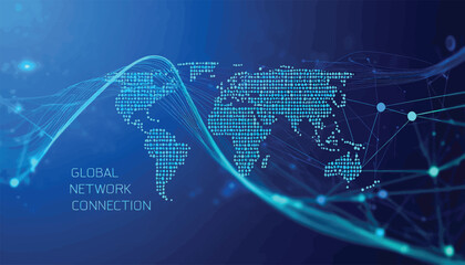 Global Network Connection A Visual Representation of Worldwide Connectivity and Data Flow