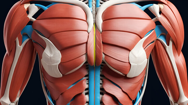 Internal intercostal Muscle Anatomy For Medical Concept 3D