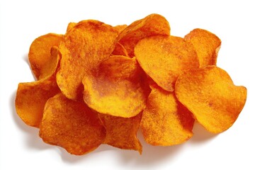 Pile of orange sweet potato chips