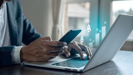 Business growth and success with technology and mobile devices