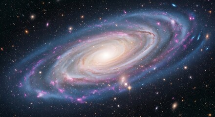 Spiral Galaxy in Deep Space, Colorful Cosmic Structure.