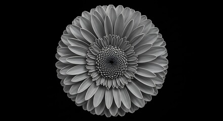 Black and White Gerbera Daisy Close Up.
