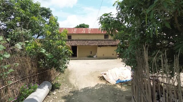 Drone Footage of Old Traditional House in Terai Nepal Rural Lifestyle and Heritage