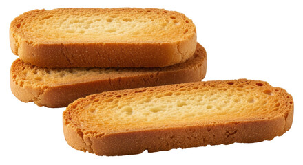 Isolated Biscotti Bread Slices