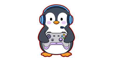 Isolated Penguin Gamer