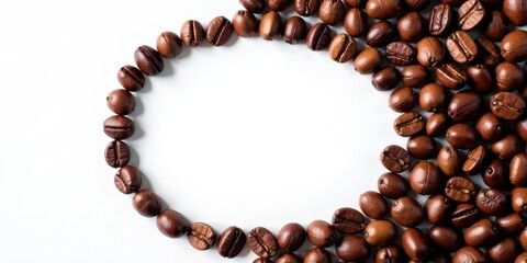 Obraz premium Roasted Coffee Beans Frame A Delightful Arrangement for Your Culinary or Beverage Designs