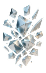 Obraz premium Geometric shards in a loose orbit, each radiating a soft halo.