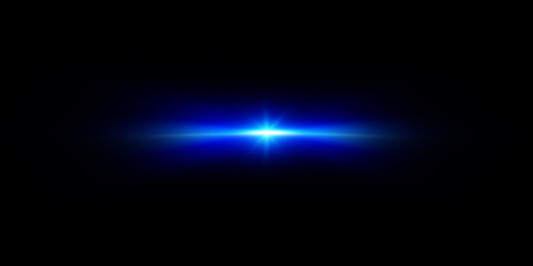 A vibrant blue light beam against a dark background.