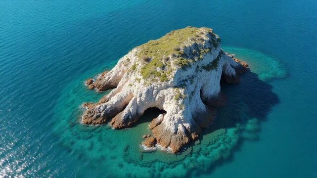 Aerial. beautiful rocky cape surrounded