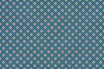 A seamless pattern with blue and orange cross and pink cross 