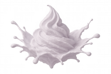 Pink whipped cream splashing, isolated on a transparent background, perfect for food and beverage advertising