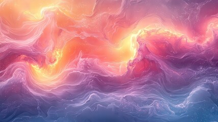 Vibrant abstract swirl of pink, orange, and blue hue, evoking a sense of movemnt and tranquility, perfec for creative and modern dsign projects.