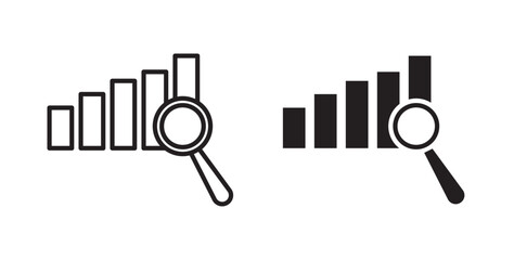 Analysis icon . Vector illustration with stroke and fill on a white background.