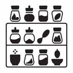 Spice Rack Solid Cooking Symbol