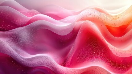 Abstract flowing waves in vibrant pink and soft whit hues, creating a dreamy ad serene atmosphere perfec for modern design and cretive projects.