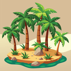 Fototapeta premium tropical island with palm trees
