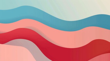 Fototapeta premium Minimalist Vintage Abstract Background: Soft Blue Waves, Smooth Curves & Spare Copy Space