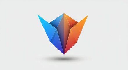 Naklejka premium Origami inspired logo