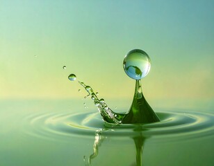 Water droplet impact, splash