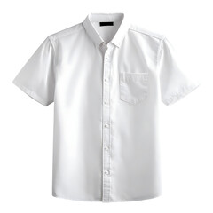 White short sleeve button down shirt casual wear mens fashion apparel clean minimalist design