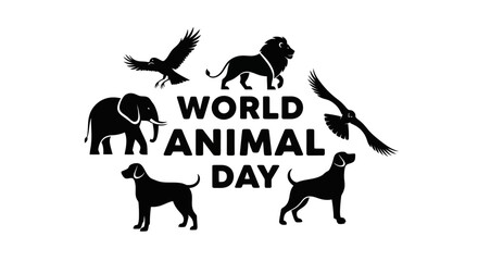 Vector art of world animal day with various animals