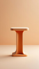 Minimalist orange pedestal stand for product display and advertising studio photography