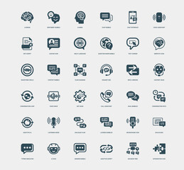 conversational ai design chatbots voice assistants collection icons