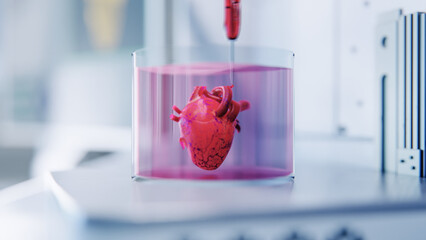 Technological Breakthrough in Genetic Engineering. Biotech Laboratory 3D Printing an Artificial...