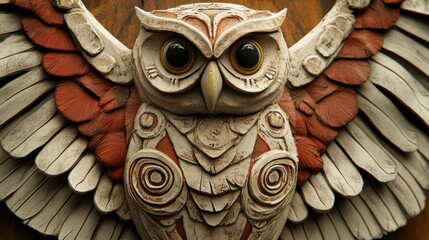 Intricate Carved Owl Sculpture: A Masterpiece of Craftsmanship