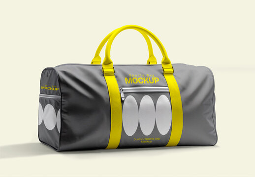 Realistic Sports Duffle Bag PSD Mockup