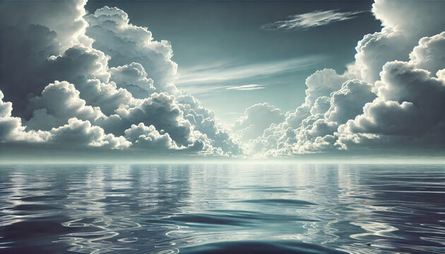 Silver Clouds Drifting Over Endless Ocean &ndash; 16:9