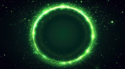 Luminous Green Circle Abstract Background
