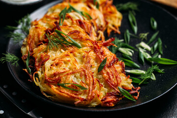 Golden Potato Pancakes with Sour Cream . draniki