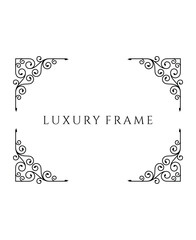 Set of Four Ornate Corner Frames with Scroll and Leaf Elements, Luxury Decorative Design on Isolated White Background