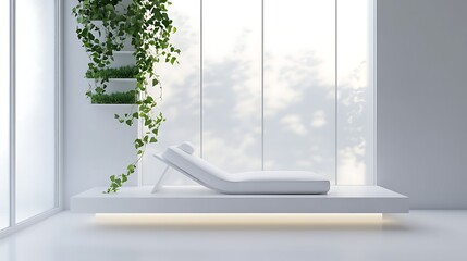 Luxury apartment interior room with comfortable suite design and stylish decor featuring plants flowers and natural light